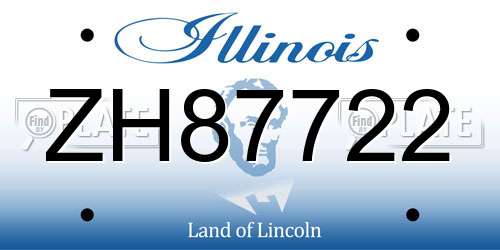 ZH87722 Illinois License Plate