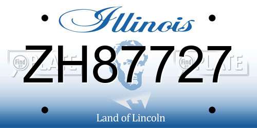 ZH87727 Illinois License Plate