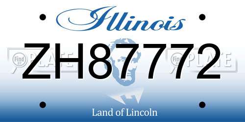 ZH87772 Illinois License Plate
