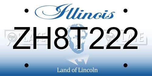 ZH8T222 Illinois License Plate