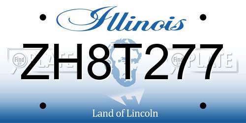 ZH8T277 Illinois License Plate