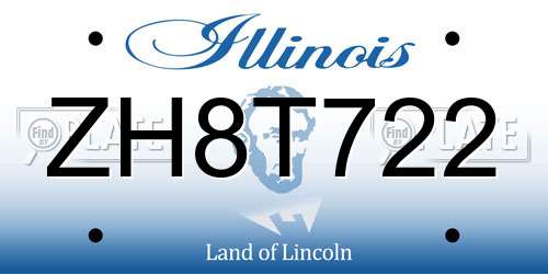 ZH8T722 Illinois License Plate