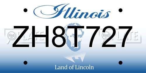 ZH8T727 Illinois License Plate
