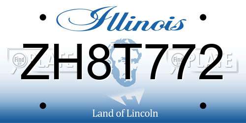 ZH8T772 Illinois License Plate