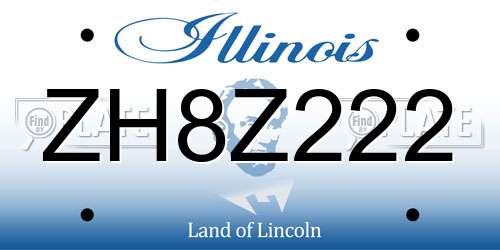 ZH8Z222 Illinois License Plate