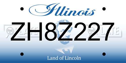 ZH8Z227 Illinois License Plate