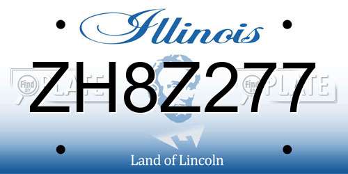 ZH8Z277 Illinois License Plate