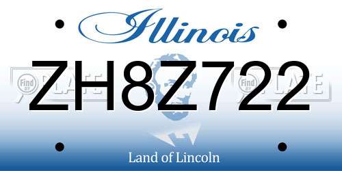 ZH8Z722 Illinois License Plate