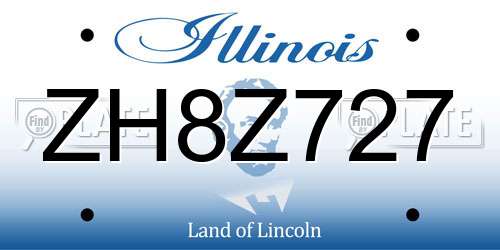 ZH8Z727 Illinois License Plate