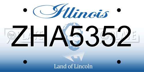 ZHA5352 Illinois License Plate
