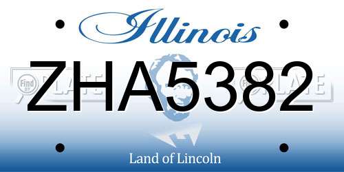 ZHA5382 Illinois License Plate