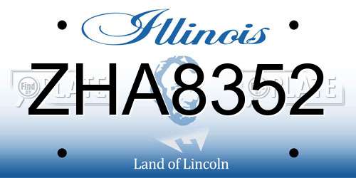 ZHA8352 Illinois License Plate