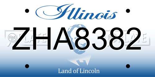 ZHA8382 Illinois License Plate