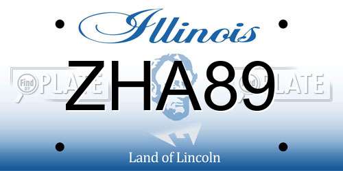 ZHA89 Illinois License Plate