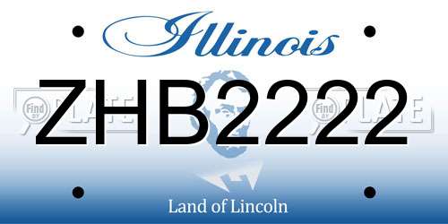 ZHB2222 Illinois License Plate