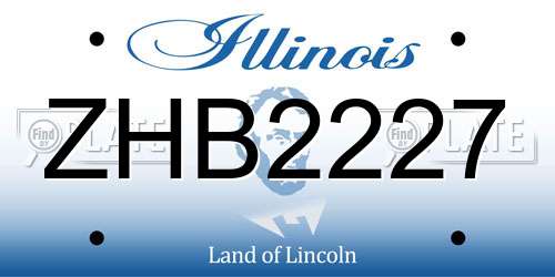 ZHB2227 Illinois License Plate