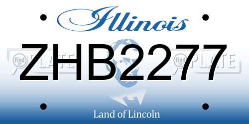 ZHB2277 Illinois License Plate