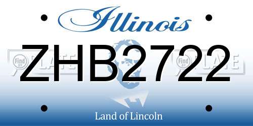 ZHB2722 Illinois License Plate