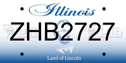 ZHB2727 Illinois License Plate