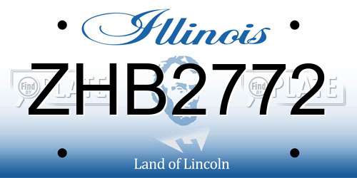 ZHB2772 Illinois License Plate