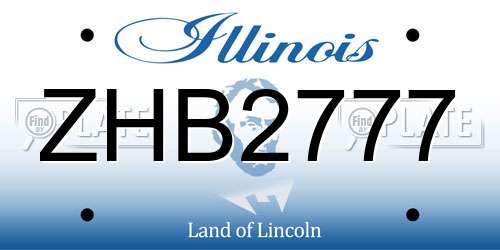 ZHB2777 Illinois License Plate