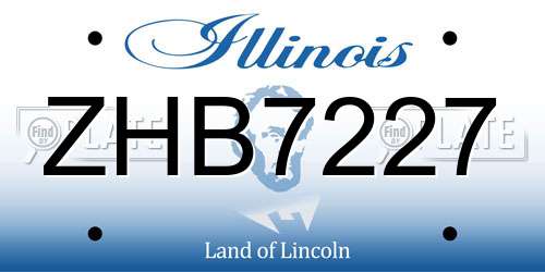 ZHB7227 Illinois License Plate