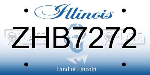 ZHB7272 Illinois License Plate