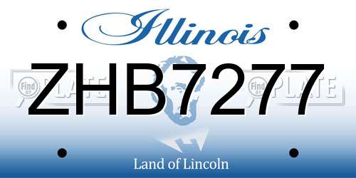 ZHB7277 Illinois License Plate