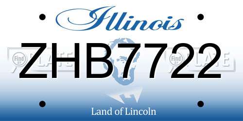 ZHB7722 Illinois License Plate