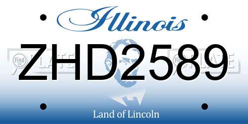 ZHD2589 Illinois License Plate