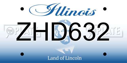ZHD632 Illinois License Plate