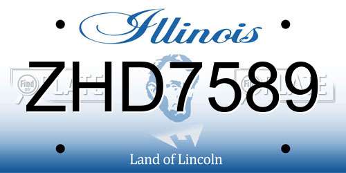 ZHD7589 Illinois License Plate