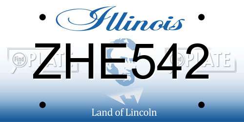 ZHE542 Illinois License Plate