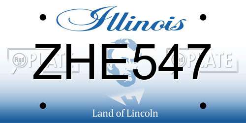 ZHE547 Illinois License Plate