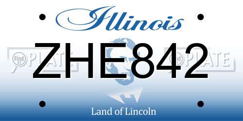 ZHE842 Illinois License Plate