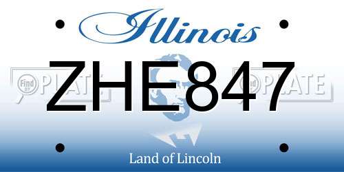 ZHE847 Illinois License Plate