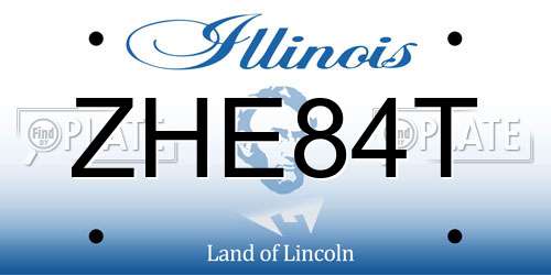 ZHE84T Illinois License Plate