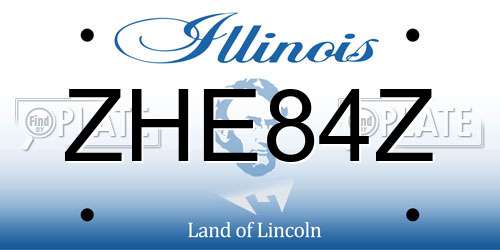 ZHE84Z Illinois License Plate