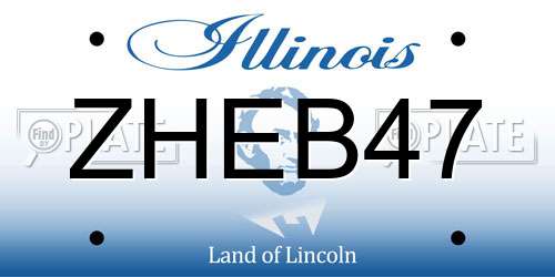ZHEB47 Illinois License Plate