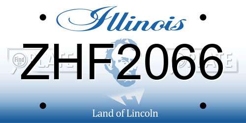 ZHF2066 Illinois License Plate