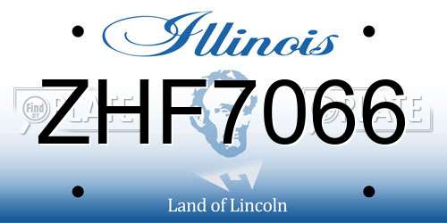ZHF7066 Illinois License Plate
