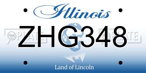 ZHG348 Illinois License Plate