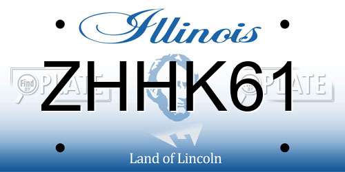 ZHHK61 Illinois License Plate