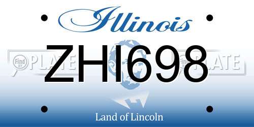 ZHI698 Illinois License Plate