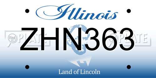 ZHN363 Illinois License Plate