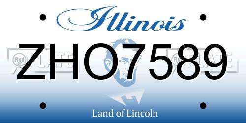 ZHO7589 Illinois License Plate
