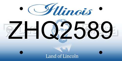 ZHQ2589 Illinois License Plate