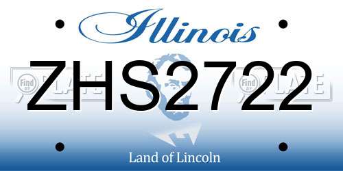 ZHS2722 Illinois License Plate