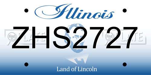 ZHS2727 Illinois License Plate