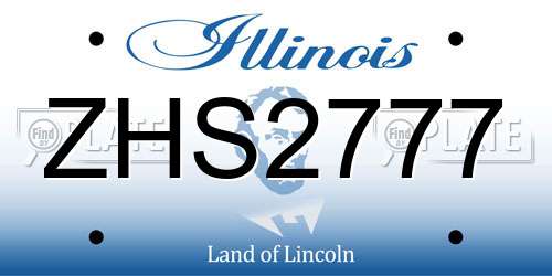 ZHS2777 Illinois License Plate